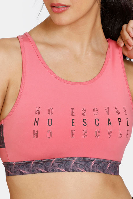 Zelocity Quick Dry Sports Bra With Removable Padding - Sun Kissed Coral — image 5